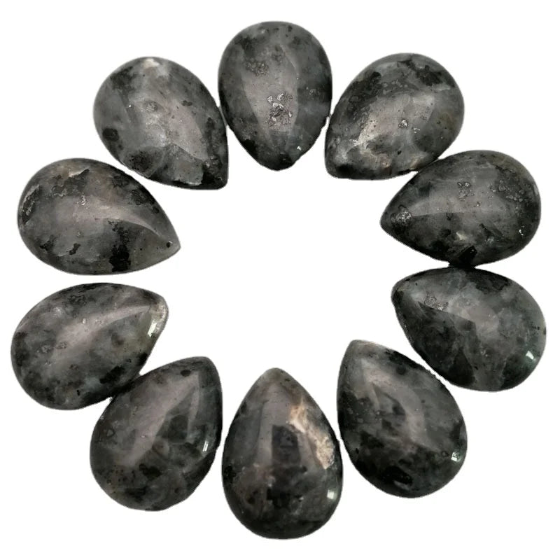 DIY Low Price Waterdrop Shape Natural Jade Stone 25*18mm Gemstone Labradorite Cabochon Crafts