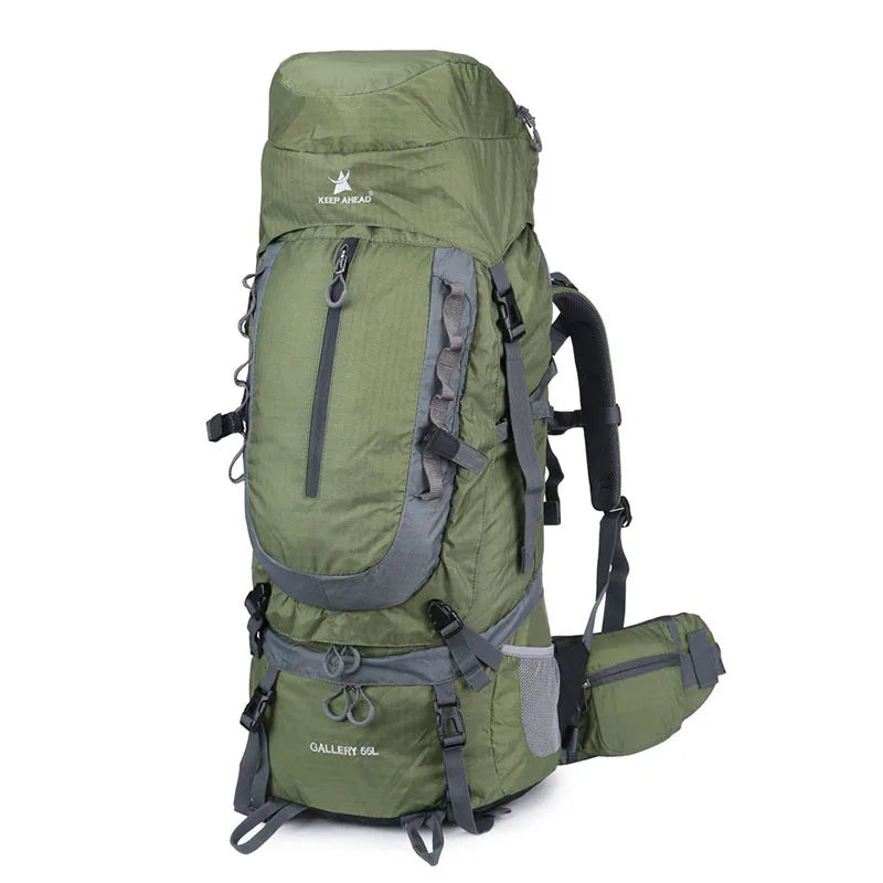 Hiking Backpack Large Capacity 55L Waterproof Multifunction for Outdoor Backpacking Fishing Camping and Travel
