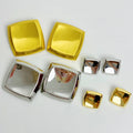 2024 New Arrival Irregular New Simple Stud Earring Exaggerated Large Geometric Square Copper Metal Trendy Earrings Women Jewelry