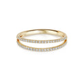 LOZRUNVE 925 Silver 14k Gold Plated Delicate Unique Double Band Pave Diamond Ring