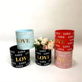 Factory Sales Gold Embossed Round Lidless Flower Gift Box Set 2 Hug Bucket Style Printed in English