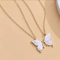 2022 Popular Silver Pendant Necklace Girl Jewelry Charm Butterfly Necklace Chain Best Friend Friendship Necklace for Women