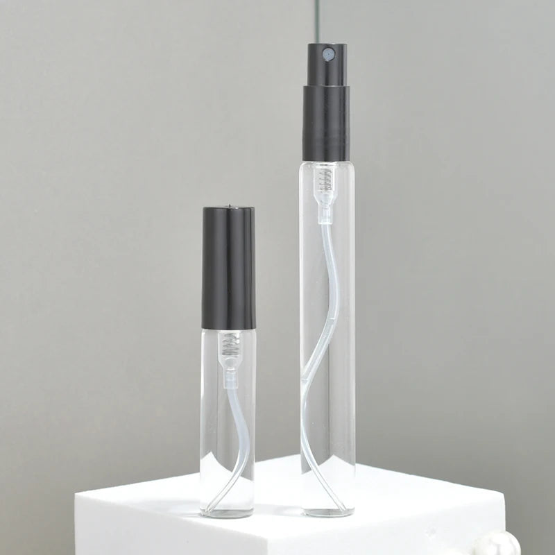 5ml 10ml Empty Clear Glass Perfume Spray Bottles Cosmetic Sample Vial With Plastic Spray Cap