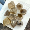 Wholesale Natural Smoky Quartz Crystal Raw Stone One Side Polished for Home Decoration