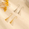 Custom Simple Long Hook Water Drop Earrings Fashion Jewelry Gold Plated Stainless Steel Hoop Earrings Earrings for Women