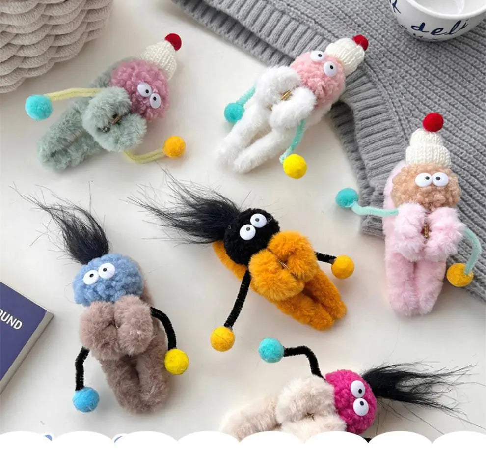 Creative Korean Style Novelty Sweet Hair Claw Clip Colorful 12cm Resin Big Eye Plush Design Novelty Hair Accessories