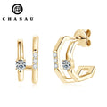 Jewelry Cool Girls Gifts Moissanite Piercing Ear Cuffs Studs 925 Sterling Silver Double Side Open Hoop Earrings for Women