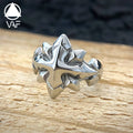 VAF HOT Polished Diamond Star Ring Stainless Steel Anillo De Estrella De Diamantes Polierter Diamant-Sternring Aus Edelstahl