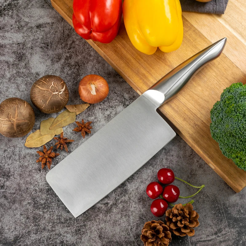 7 Inch 3Cr13 Stainless Steel Kitchen Chopping Knife with Ergonomic Hollow Handle Eco-Friendly Gift Box