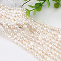 7-8mm AA Natural White Freshwater Baroque Cultured Pearl Loose Beads Strand