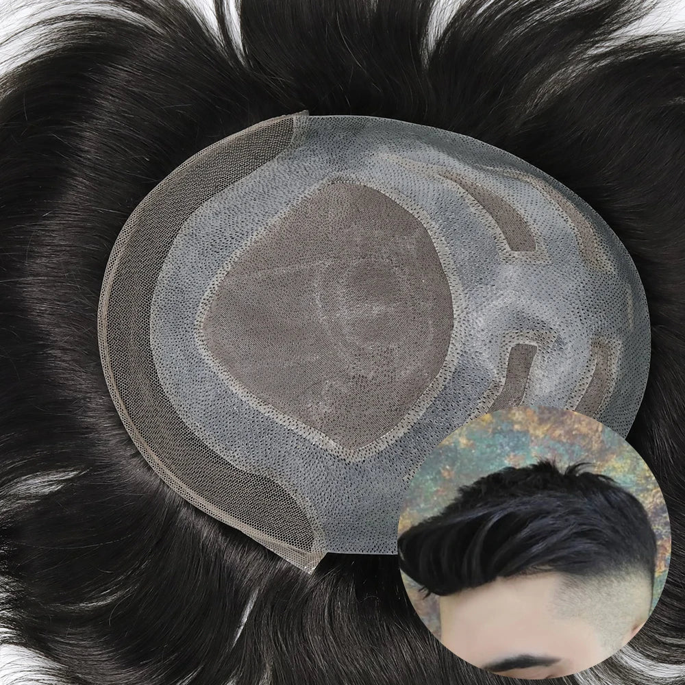Hot Selling Cheaper Fine Mono Lace Top Men Toupee Human Hair Piece Male Cheap Replacement System