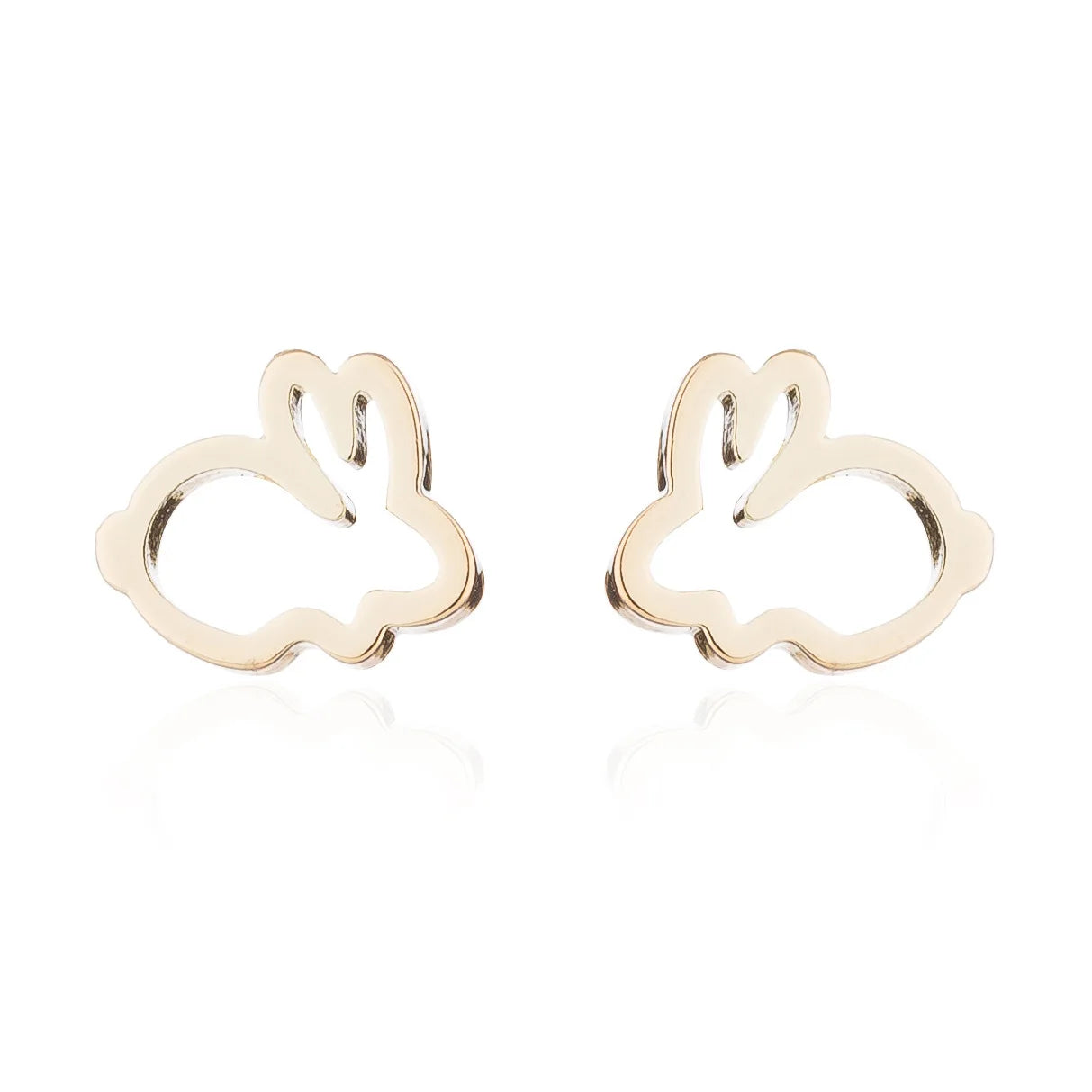 Enamel Bunny Zodiac Silver Hollow Cartoon Small Rabbit Hoop Stud Earrings