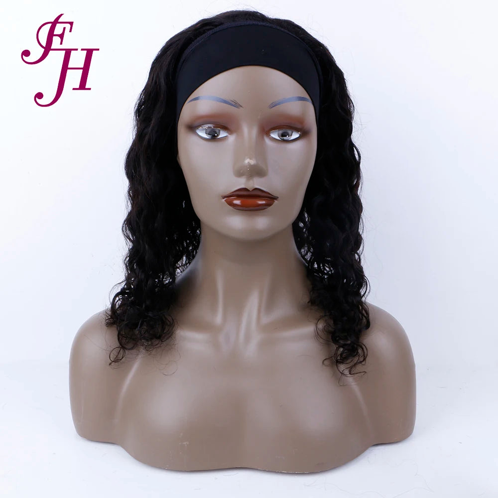 Wholesale Cheap Natural Hair Remy Human Hair Headband Wig for Black Women