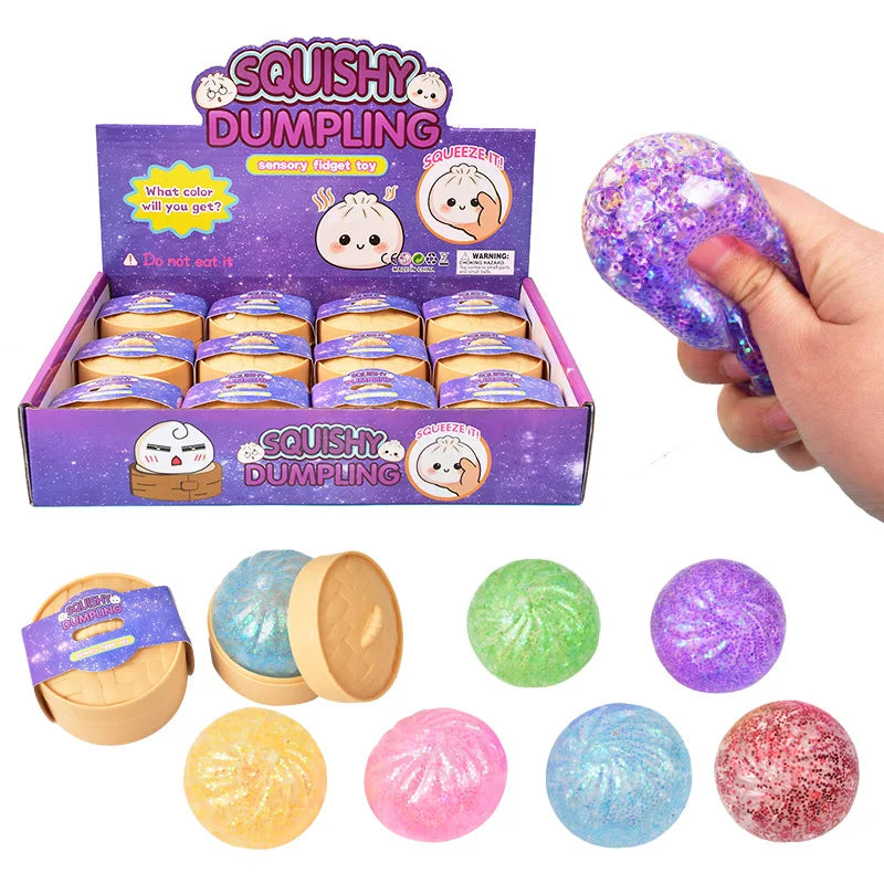 Wholesale Cross Border Popular Decompression Toy Glitter Colored Shaped Venting Dumping Stress Relief Mochi Toy