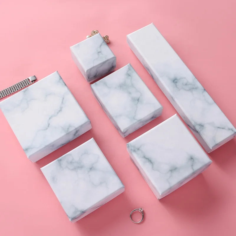 A1 Jewelry Box Custom   Print Favor Pattern Paper Packaging Marble Design  Jewellery Box Packaging