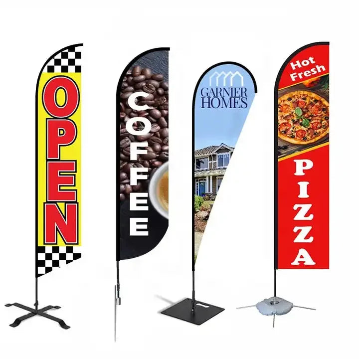 Beach Flags Feather Flag Pole Base Custom Beach Wind Flag with logo Banner