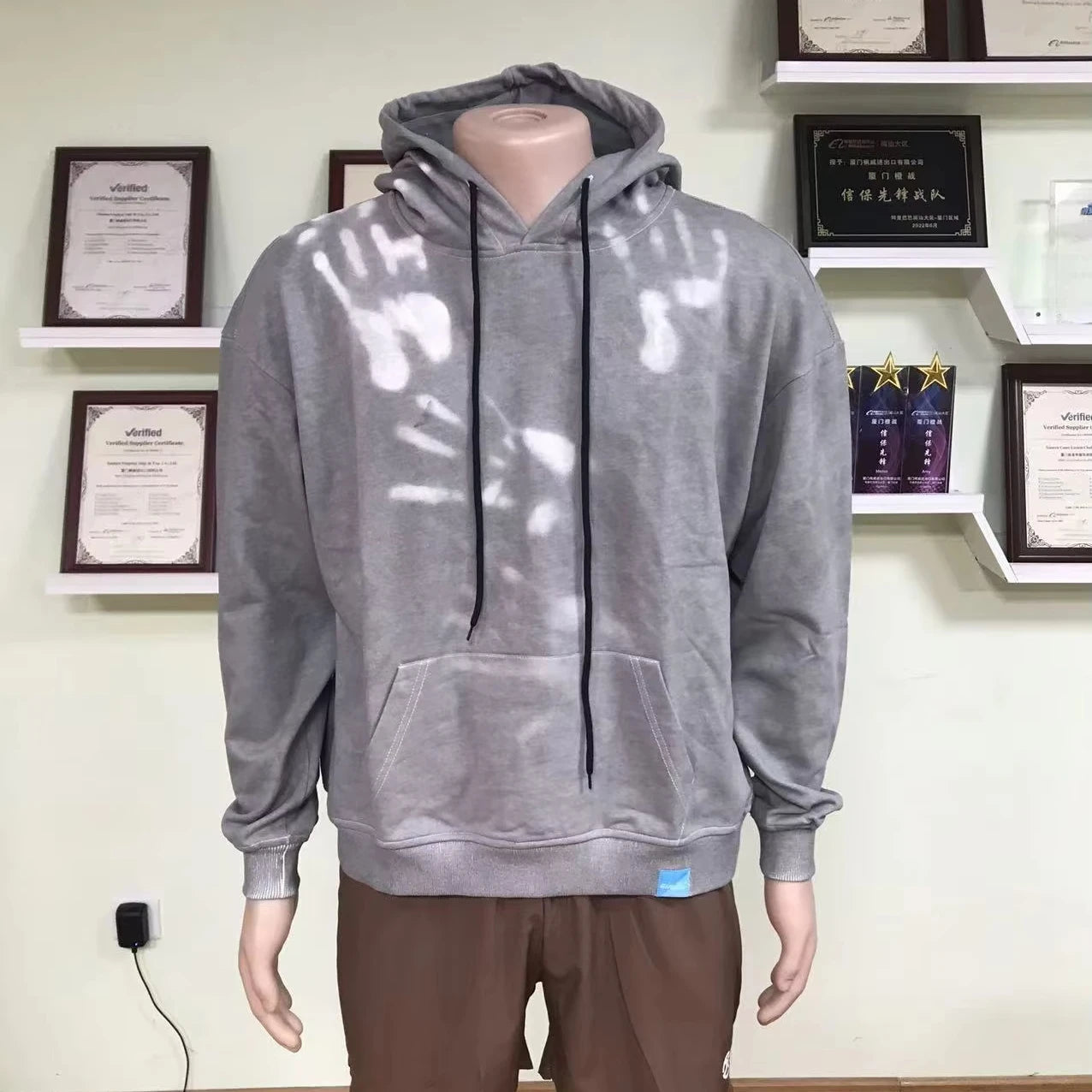 Custom Custom Clothing Pull Over Hoodies Mens Thermochromic Heat Reactive Color Changing Sweatshirt Cotton Loosed Hoodie