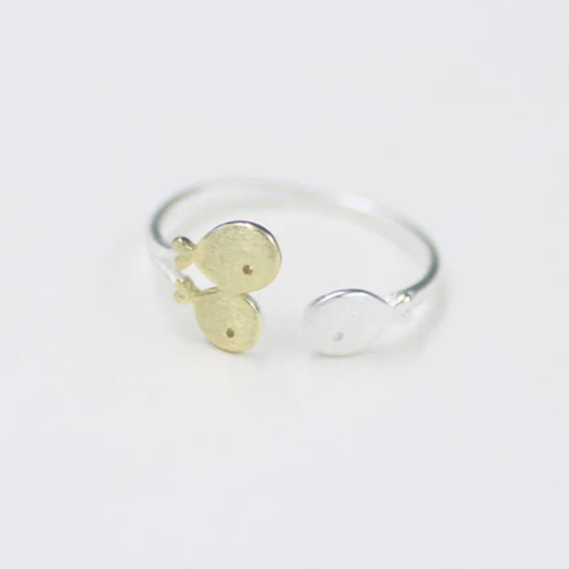 Fashion Trendy Rings Silver Gold Small Fish Opening Ring Resizable Jewelry