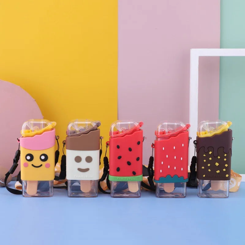 New Hot Sale Cute Kids Watermelon Snowman Ice Cream Cartoon Water Bottle