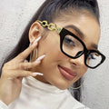 Cat's Eye Chain Shape Glasses Frame Personality Anti-blue Light Retro Glasses Frame