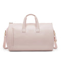 New Custom Logo PU Foldable Pink Travel Gym Leather Duffle Suit Carry on Garment Bag for Women