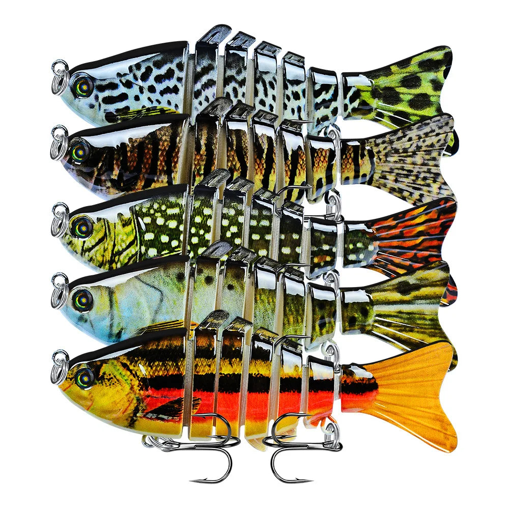 5pcs/set 15.5g 10cm Multi Jointed Swimbait Slow Sinking Bionic Lures Lifelike Freshwater Saltwater Bass Fishing Lures Kit