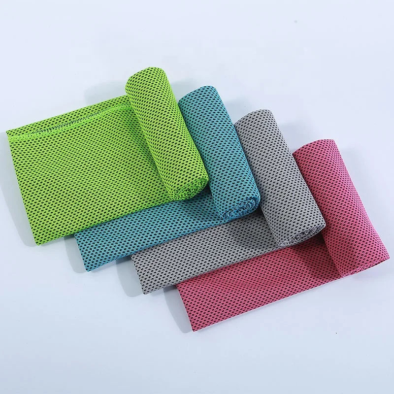 Personalized Sweat Custom Logo Towel Printed Microfiber Cooling Gym Towel with Net Bag