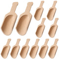 12 Pieces Mini Wooden Scoops for Jars Small Bath Salt Scoops Coffee Spoon Mini Bamboo Spoons Mini Scooper for Spices Tea Sugar