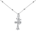 Dylam Luxurious Fine Jewelry Sterling Silver Rhodium 18K Gold Plating Religious 5A Zirconia Double Cross Pendant Necklace