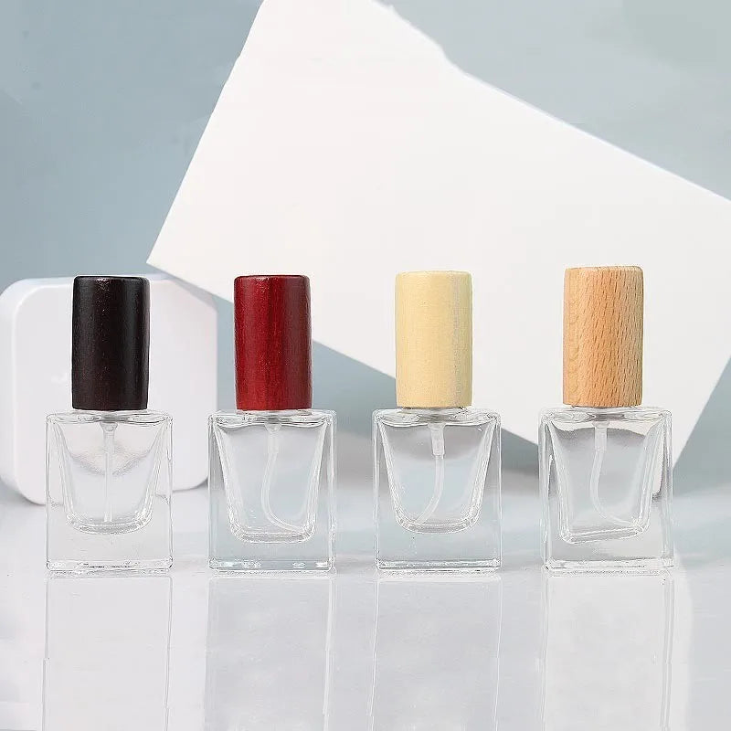 Wholesale Empty Perfume Oil Bottles  Custom  3ml 5ml 10ml 15ml 30ml Glass Spray Perfume Bottles With Wooden Cap
