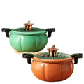 Double-Ear Non-Stick Micro Pressure Cooker Multi-Purpose Household Soup Pot with Universal Design Pumpkin Pot Gift