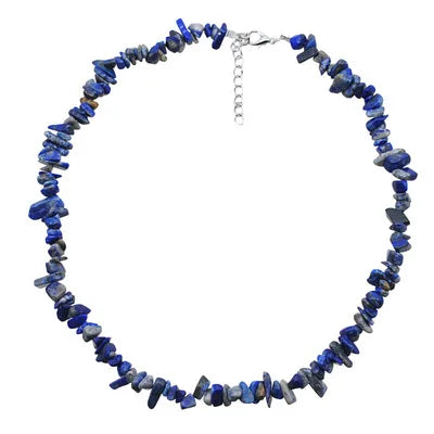 Hot Sale Natural Stone Beads Chain Necklace Silver Plated Link Chain Necklace Choker Chain Necklace for Women Men Girls Unisex J