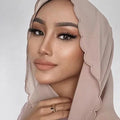 Newest Malaysian Premium Heavy Chiffon Embroidery Edge Hijab for Women Headscarves Hijab Tudung