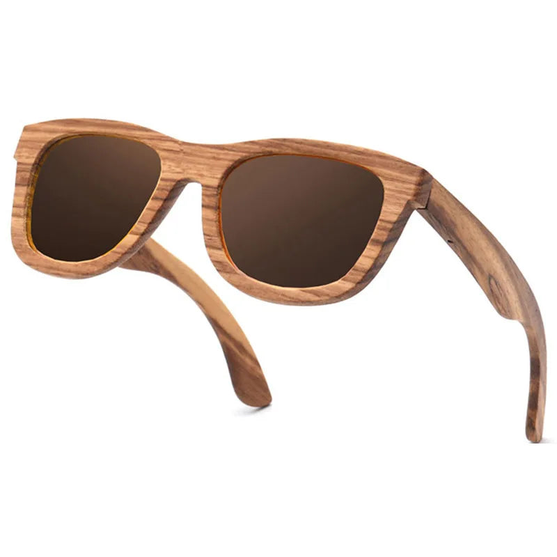 Custom Logo Designer Bamboo Sunglasses Polarized Sunglasses Polarized 2023 Lens Geometric Color Wood Sunglasses