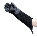 Extra Long 60cm Household BBQ Grill Oven Mitts Heat Resistant Kitchen Honeycomb Silicone Cotton Gloves