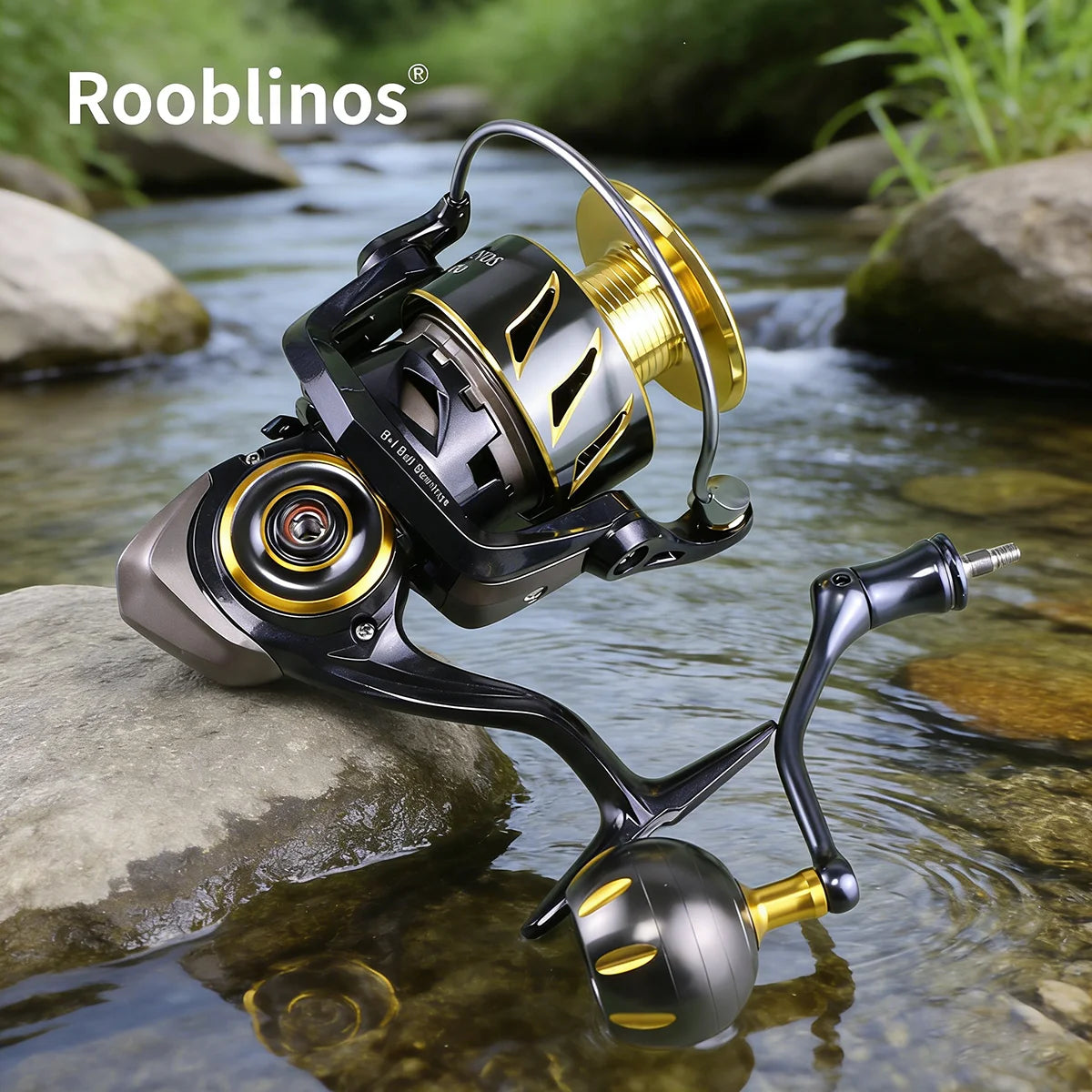 [Germany Stock] Rooblinos SW Left Hand Aluminum Alloy Nylon Saltwater Spinning Reel 5.1:1 Gear Ratio 10 Bearings 300g