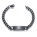 Mirror Polished Silver Gold Black Color Stainless Steel Bracelet Blank Bar Charm for Engraving Metal Bracelet