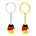 Stainless Steel Enamel Germany Country Flag Charm Keychain Key Ring 18K Gold Plated Enameled Deutschland Map Pendant Key Chain