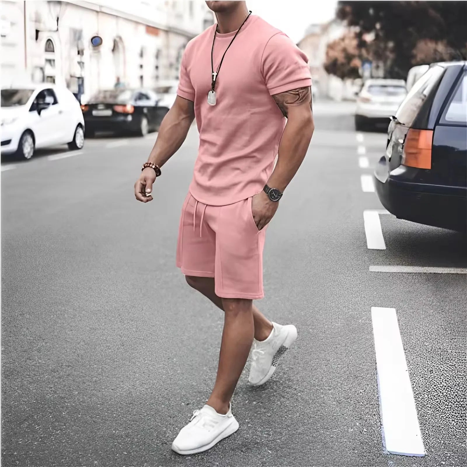Men's Shorts Set Custom Casual Sports Wear Suits Tshirt and Shorts Men Set Summer