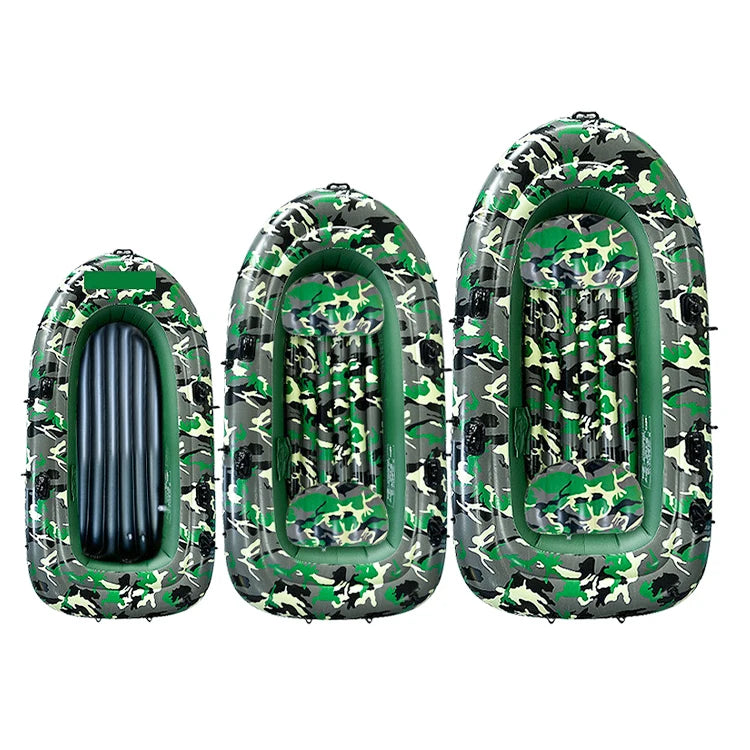 PVC Inflatable Boats 2-4 People Fishing Kayak Rowing Rubber Rafts Dinghy With Motor Bracket Hole for Water Sports