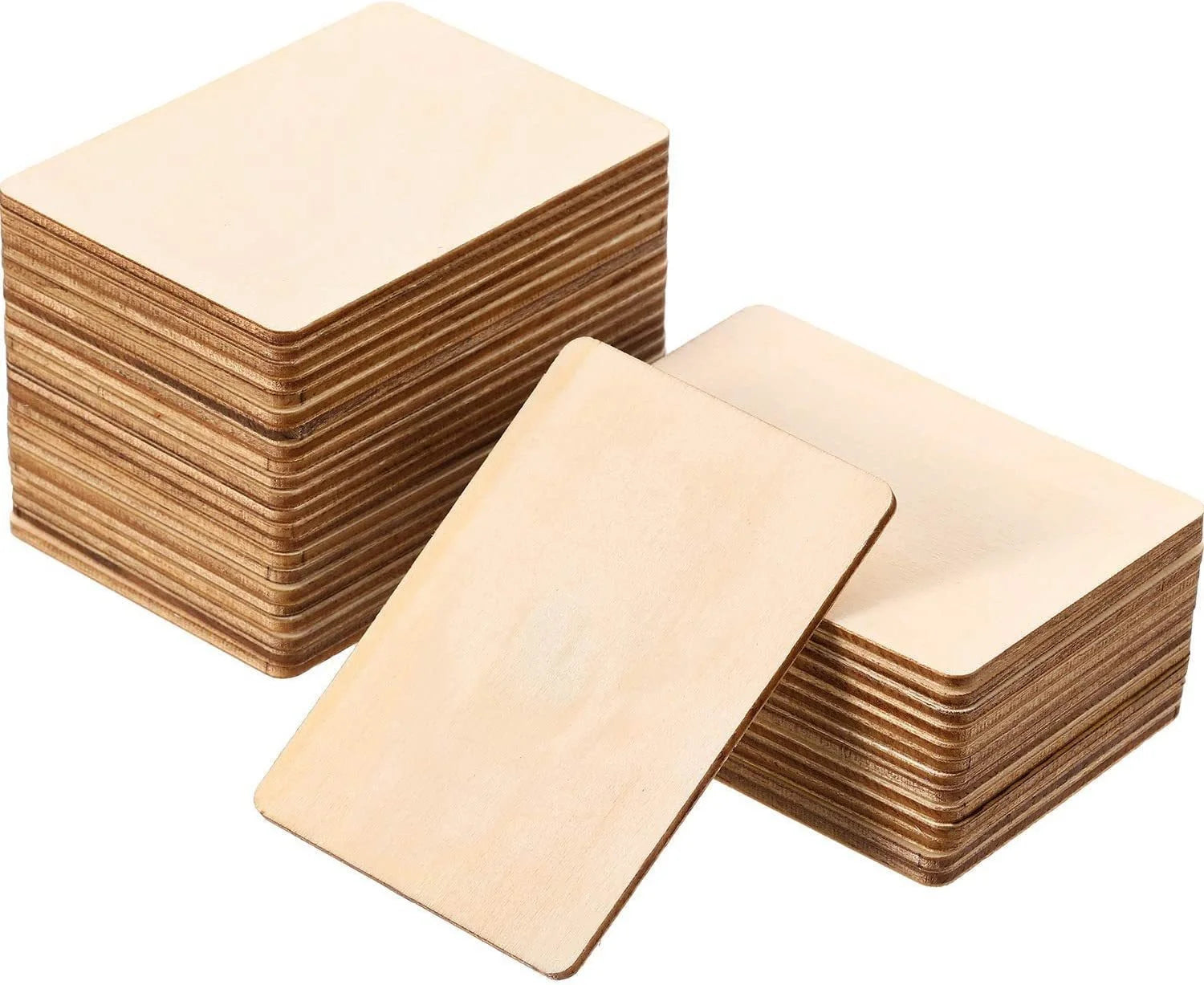 Wholesale Unfinished Wooden Postcard Laser Engraving Blank Wood Sheets Rectangular Shapes Wood Material