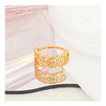 Free Design S925 Silver & 14K Gold Plated Irregular Hollow Ring for Wedding & Party Anniversary Celebration