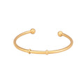 18K Gold Plated Ball Bracelets Fashion Jewelry Stainless Steel Waterproof Round Bead Ball Cuff Bangle