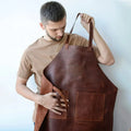 Custom Real Leather Butcher Artist Apron Craft Working Leather Apron