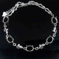 Sterling Silver 6*8mm Semi Mount Bracelet Empty Support Blank Claw Setting S925 Mountain Base Holder Without Stone Inlay for DIY