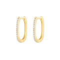 925 Sterling Silver Black Oval Dainty Zircon Pave Huggie Earring Fashion Jewelry Wholesale