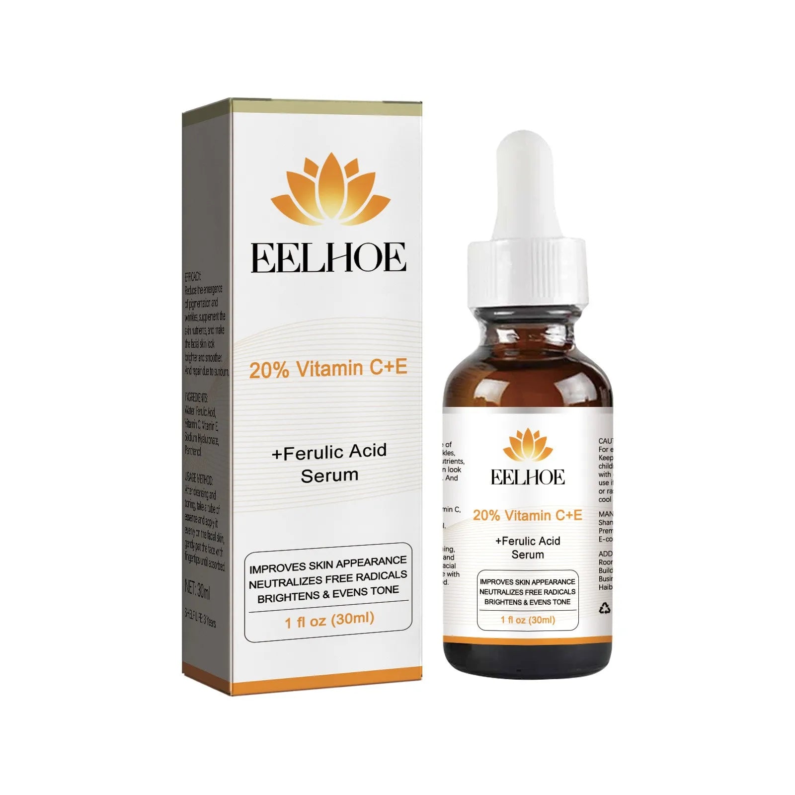 Wholesale Even Skin Tone Nourishing Ferulic Acid Moisturizing Vitamin C Vitamin E Facial Serum