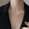 Jachon Gold Plated  Stainless Steel Geometric Zircon Necklaces Geometric Pendant Necklaces Fine Jewelry Necklaces