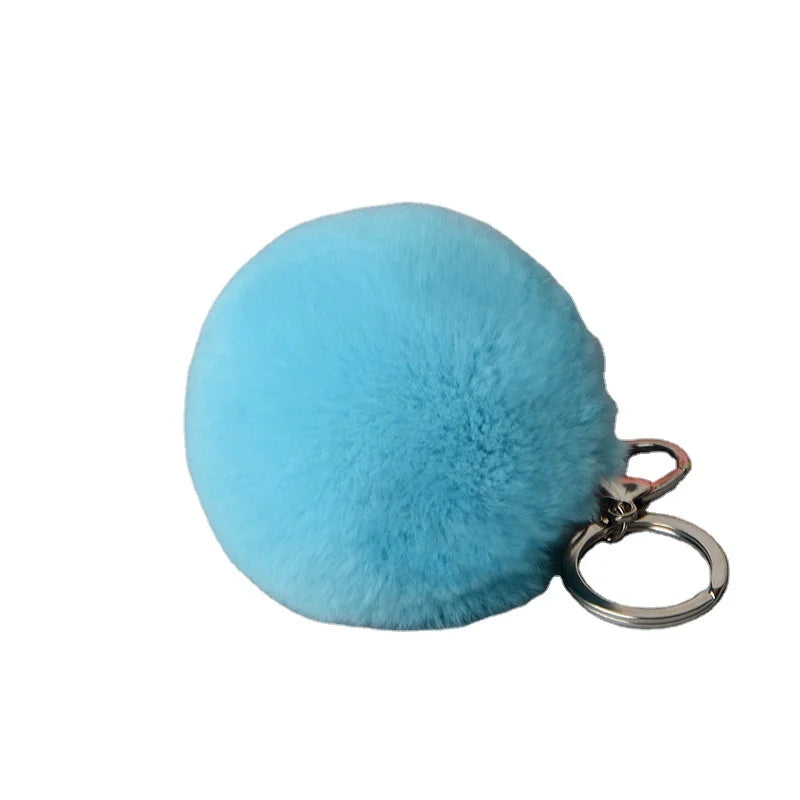 MWFur Street Fashion Charm Fur Ball Rex Rabbit Fur Pompoms Keychain for Bag Charm Promotion Gifts Lovely Colorful