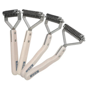 Factory Wholesale Custom Logo Wooden Cat Knot Hair Brush Dog Pet Dematting Grooming Comb for Dogs